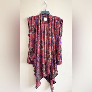 Silence + Noise Aztec Print Flowy Kimono Cardigan